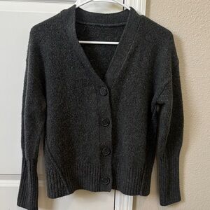 Source Unknown Charcoal Gray V-Neck Button Cardigan Sweater - Women